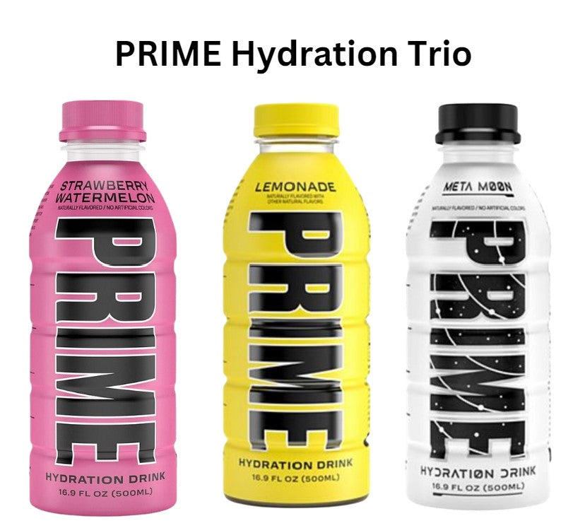 Prime Hydration Trio - Strawberry Watermelon & Lemonade & Meta Moon