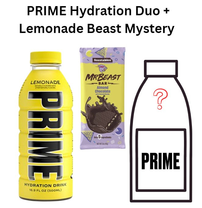 Prime Hydration Lemonade Duo Mystery with Mr. Beast Bar