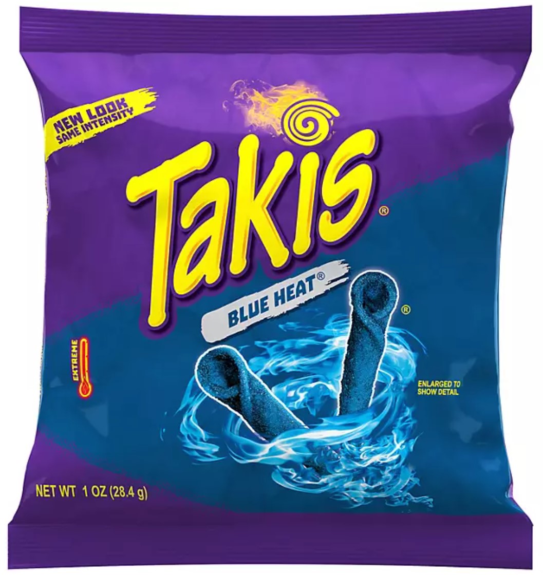 Takis Blue Heat (Mexican) Rolled Tortilla Corn Chips 28g Mini Pack