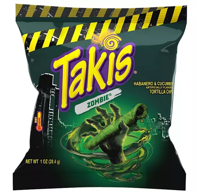 Takis Zombie Limited Edition 2023 Rolled Tortilla Corn Chips 28g Mini Pack