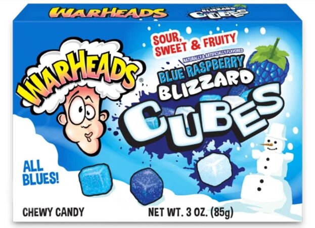 Warheads Christmas Blizzard Blue Raspberry Cubes