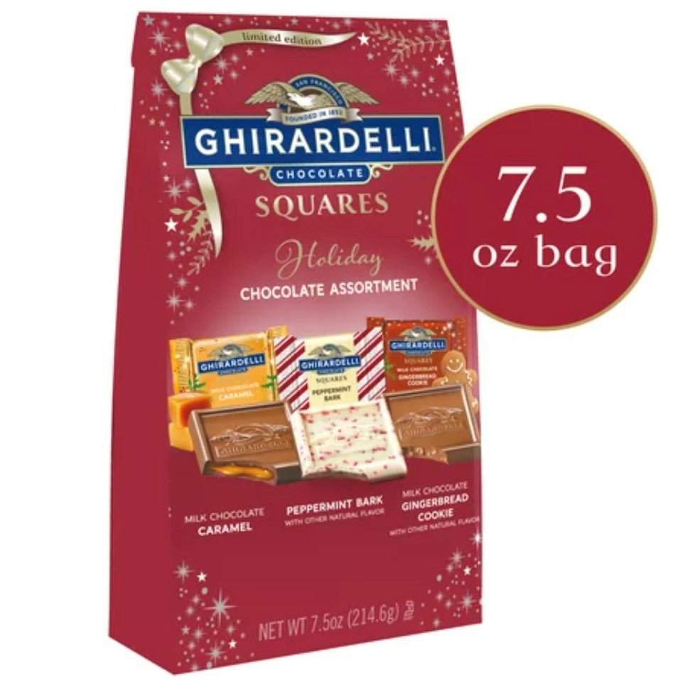 Ghirardelli Holiday Chocolate Squares Assorted Box, 7.5oz