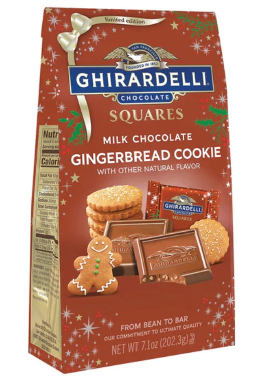 Ghirardelli Holiday Chocolate Squares Gingerbread Cookie, 7.5oz