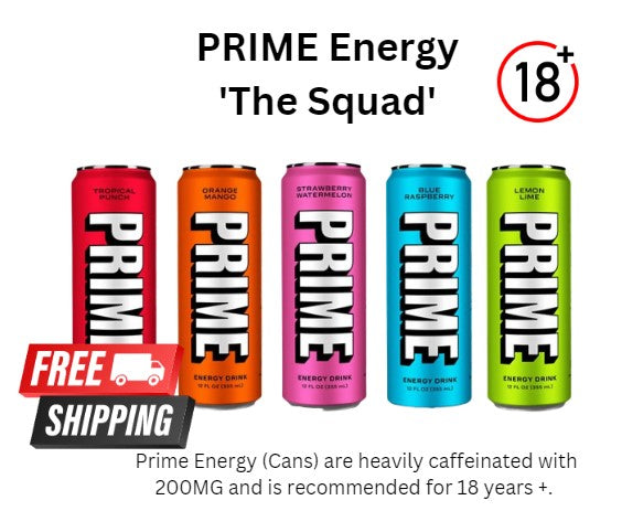 Prime Energy Cans - Five Variations - Free Shipping in Ireland