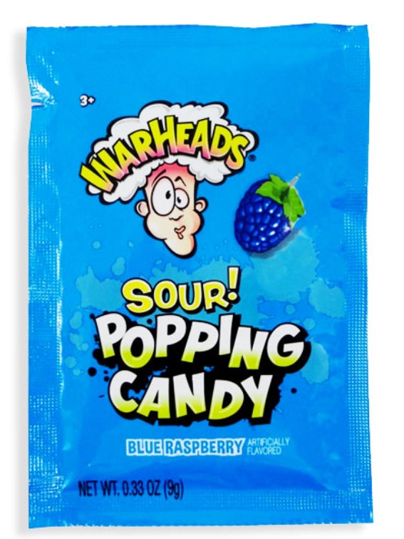 Warheads Blue Raspberry Sour Popping Candy
